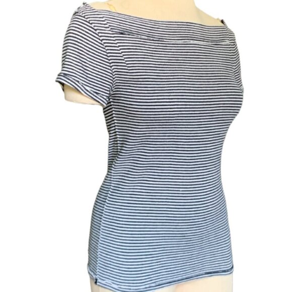Free People We the Free Ahoy Striped Tee Sz S #46D - Picture 7 of 11